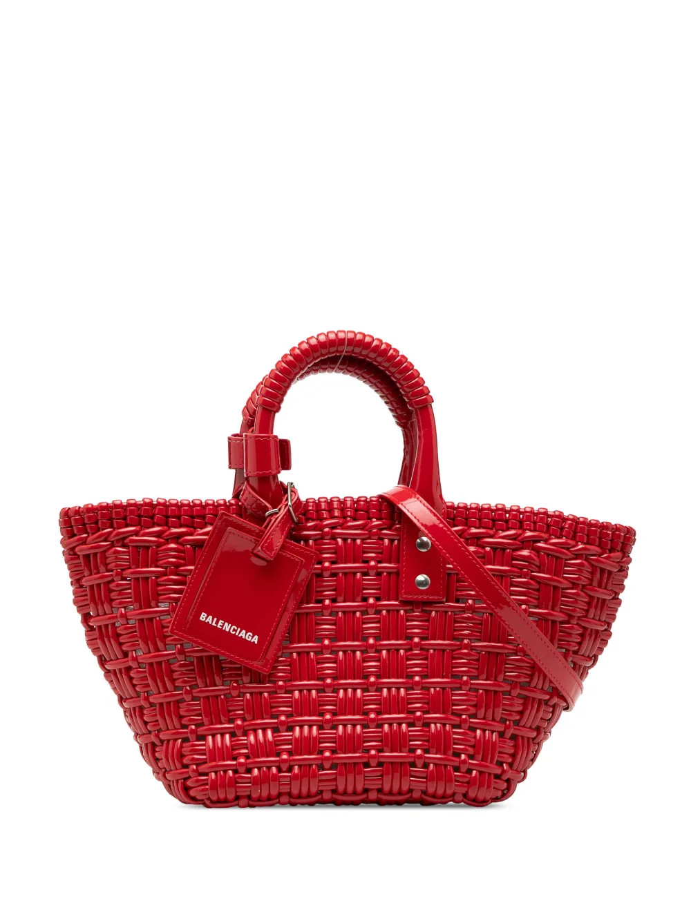 Balenciaga Pre-Owned 2021 Faux Leather Bistro Panier XS satchel - Rosso