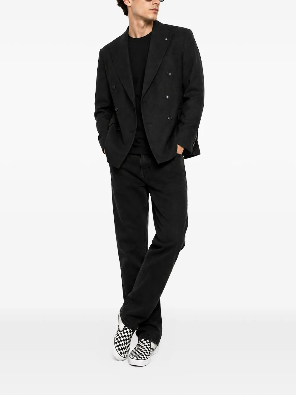 Tagliatore Linnen blazer Zwart