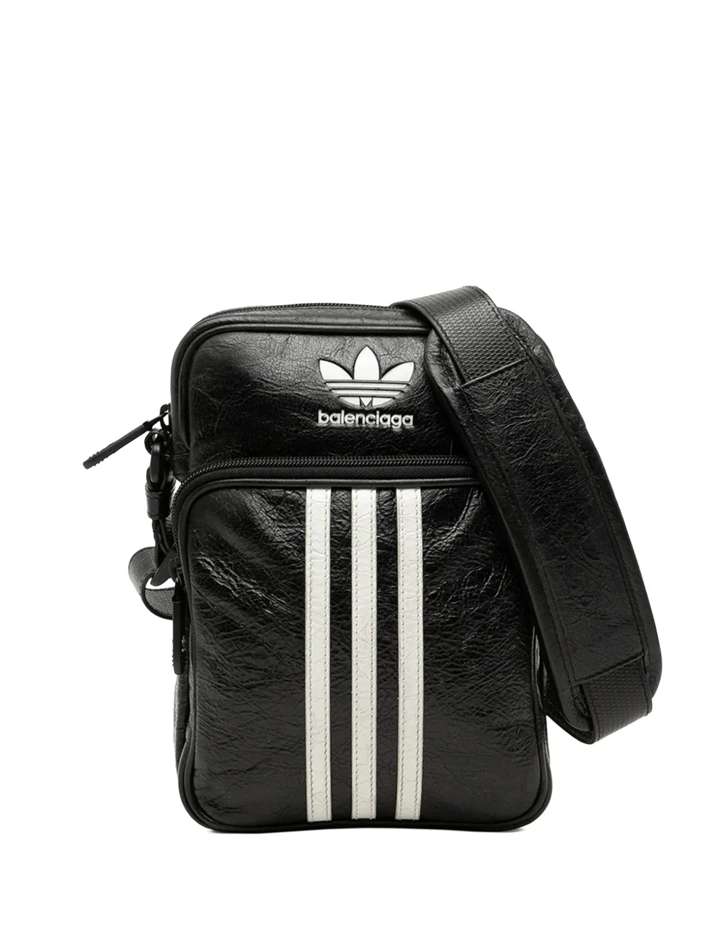 Balenciaga Pre-Owned 2022-2023 Adidas Small Lambskin Messenger Bag crossbody bag - Nero