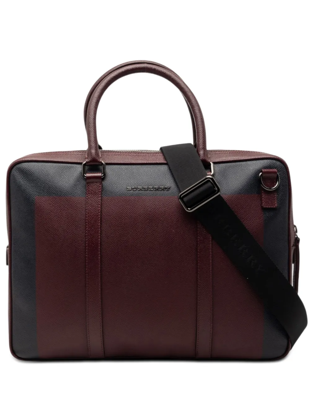 Burberry Pre-Owned 2000-2017 Bicolor Leather Newburg business bag - Rosso