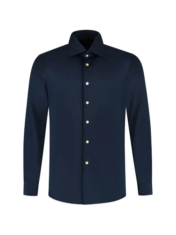 Kiton Spread-collar Button-up Shirt in Blue
