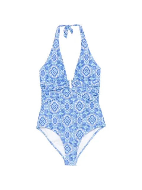 Heidi Klein traje de baño con cuello halter y estampado de cachemira