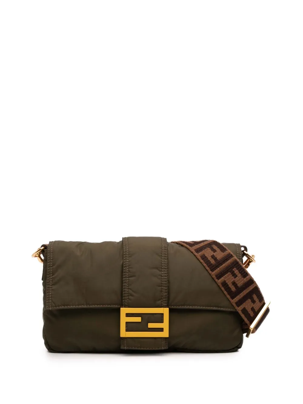 Fendi Pre-Owned 2010-2026 Nylon Convertible Baguette satchel - Marrone