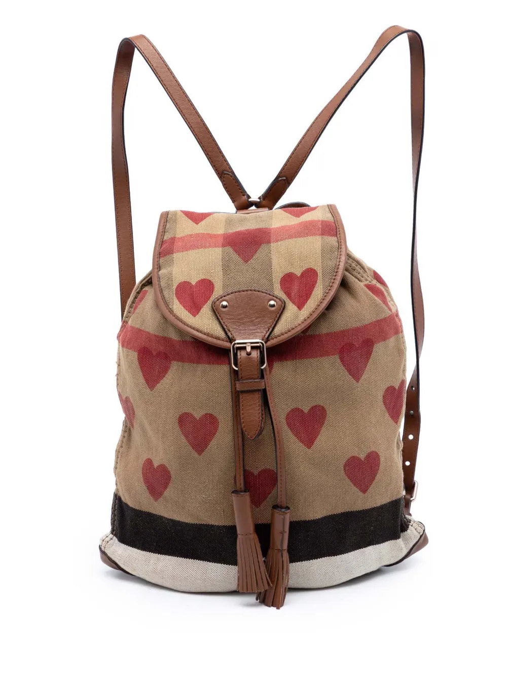Burberry Pre-Owned 2000-2017 Mega Check Canvas Chiltern Hearts backpack - Marrone