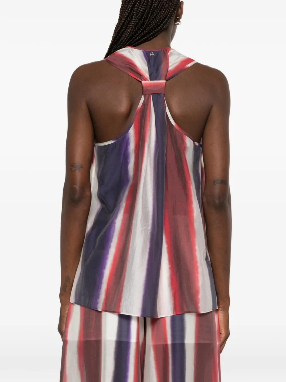 TWINSET Gestreepte top met racerback Rood