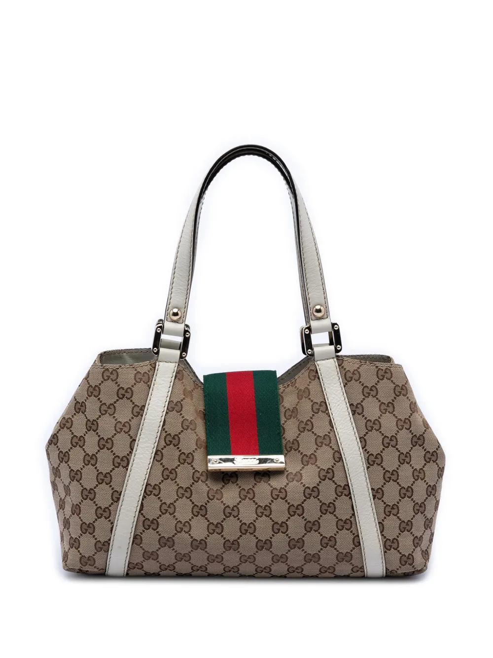 Gucci Pre-Owned 2016-2026 GG Canvas Web New Ladies tote bag - Bianco