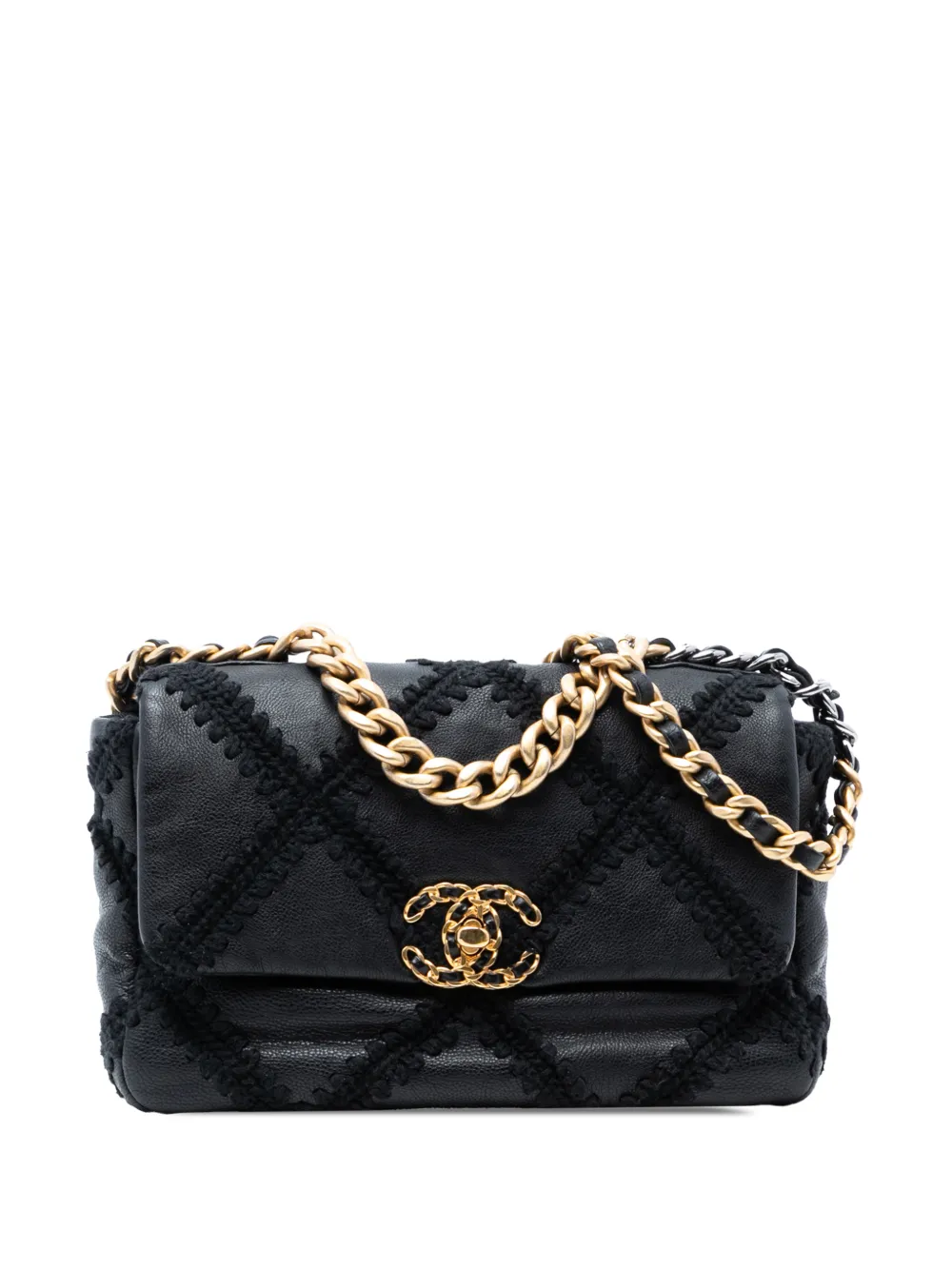 CHANEL Pre-Owned 2020 Medium Crochet Calfskin 19 Flap satchel - Nero