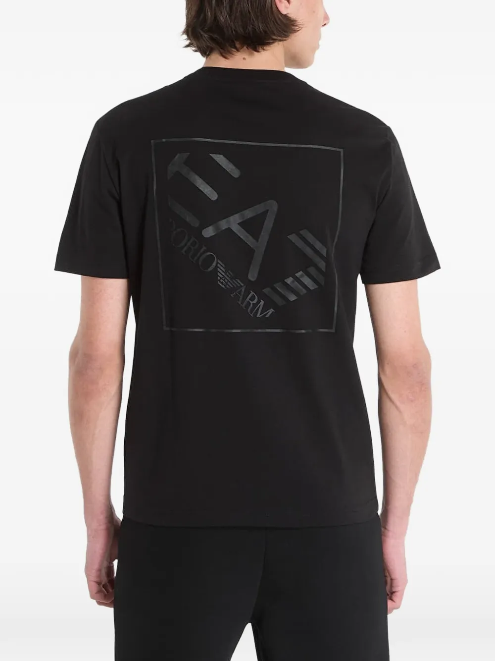 Ea7 Emporio Armani T-shirt met logopatch Zwart