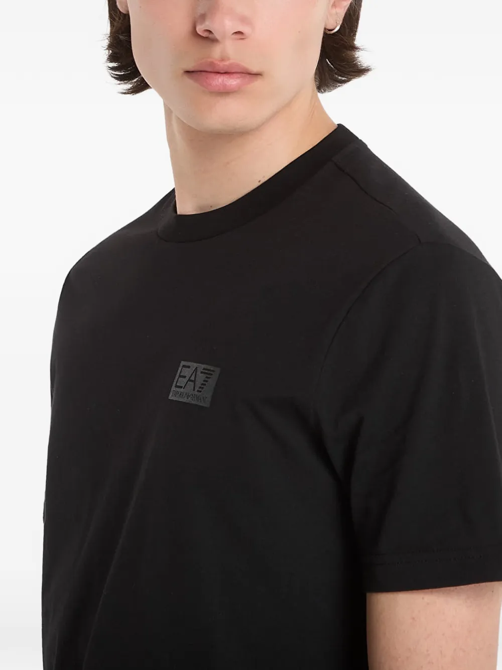 Ea7 Emporio Armani T-shirt met logopatch Zwart