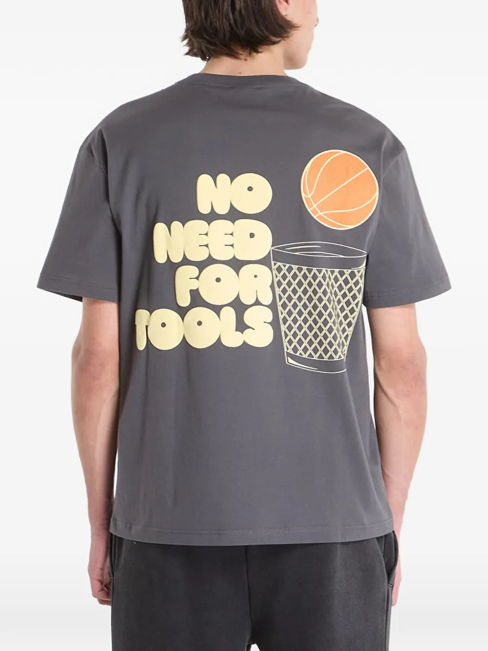 Ea7 Emporio Armani T-shirt met tekst en grafische print Grijs