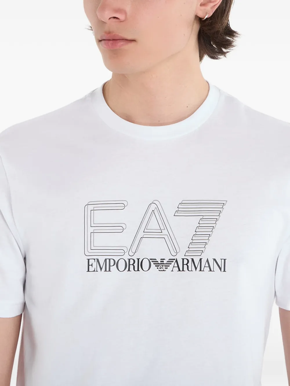 Ea7 Emporio Armani T-shirt met logoprint Wit