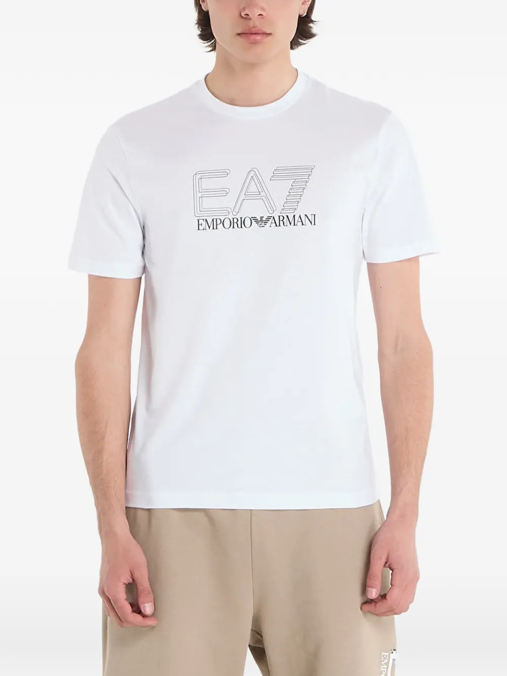 Ea7 Emporio Armani logo-print T-shirt - Bianco