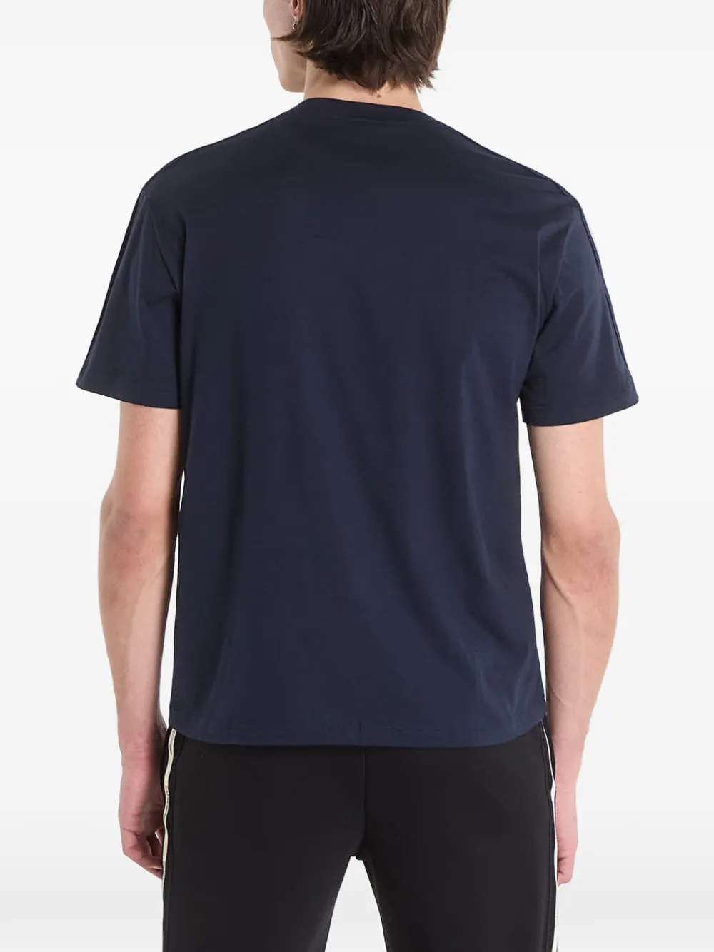 Ea7 Emporio Armani T-shirt met logopatch en banddetail Blauw