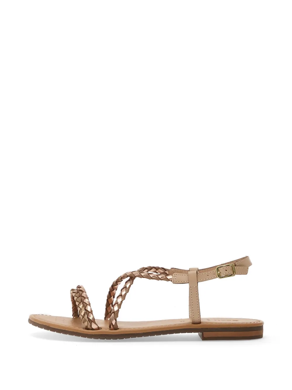 Geox Sozy Braided Metallic Sandals In Neutral