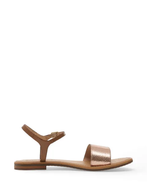 Geox Sozy S metallic-effect leather flat sandals