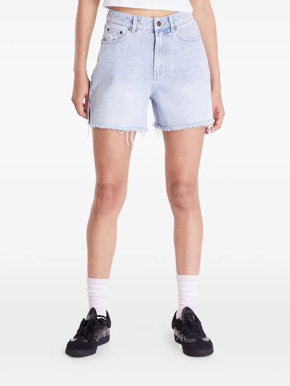 karl kani Shorts con effetto schiarito - Blu