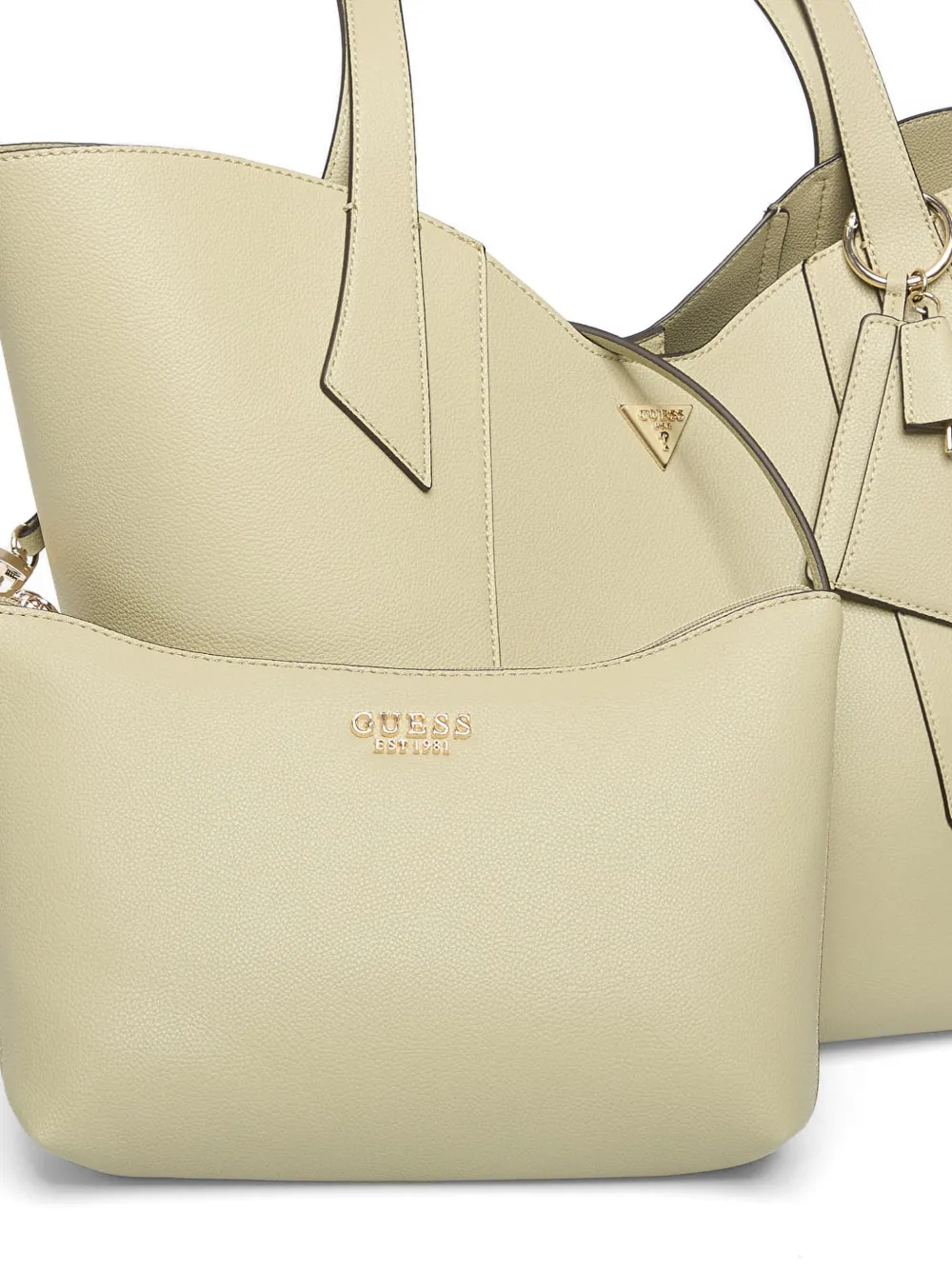 GUESS USA Darcy grote shopper met logoplakkaat en textuur Groen