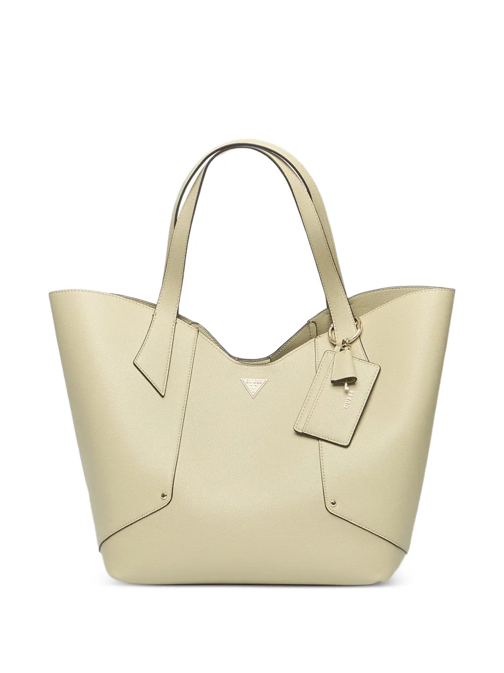 GUESS USA large Darcy logo-plaque pebble-textured tote bag - Verde