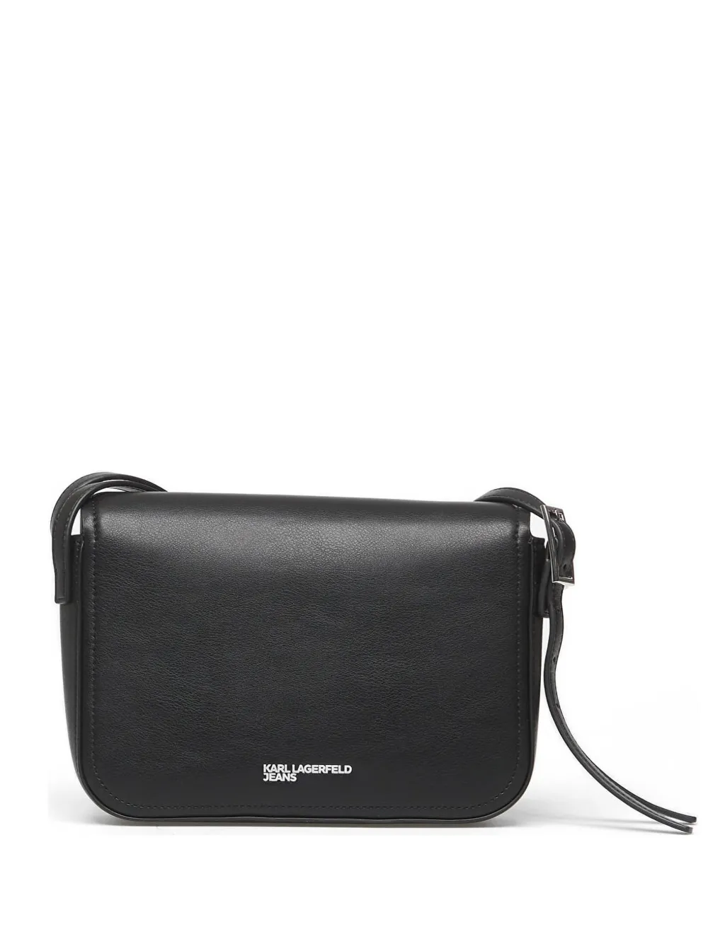 Karl Lagerfeld Jeans Logo-detail Saddle Bag In Black
