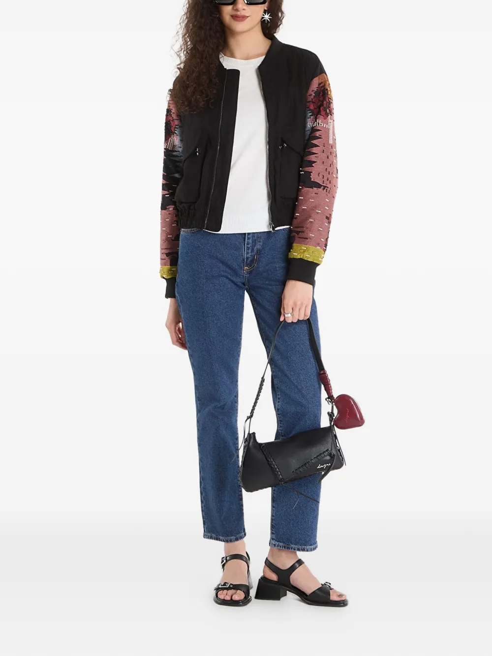 Desigual zip-fastening pocket jacket Zwart