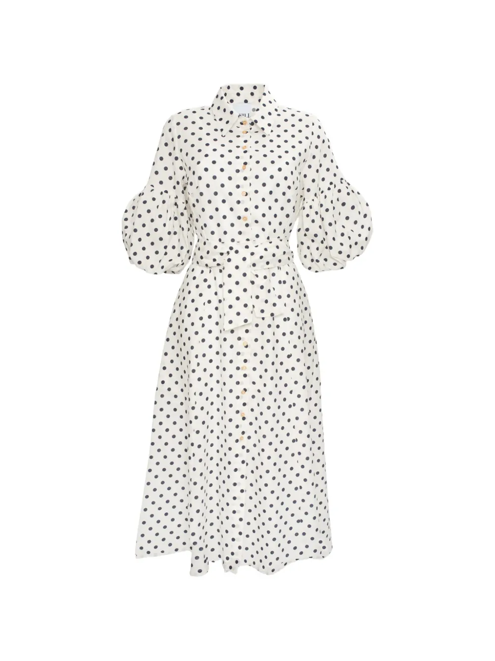 WEILL PARIS polka-dot shirt dress - Bianco