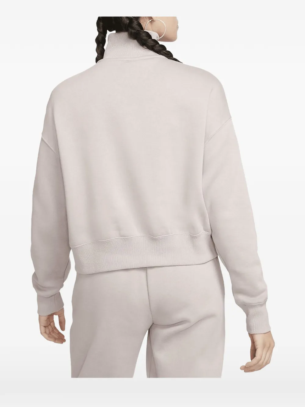 Nike Phoenix fleece trui met halve rits Beige