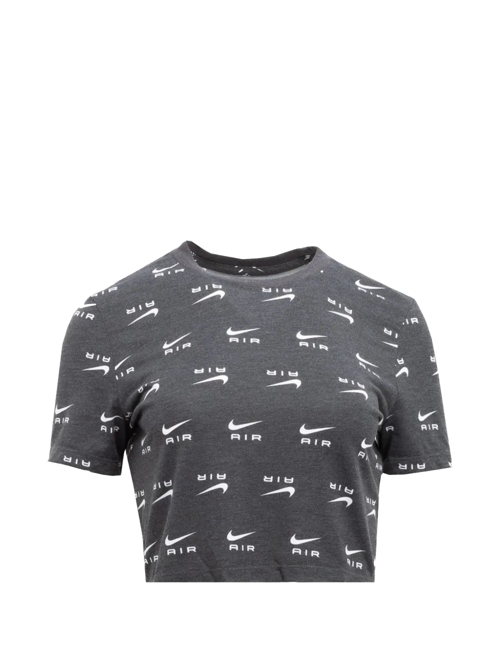 Nike logo-print cropped T-shirt - Grigio