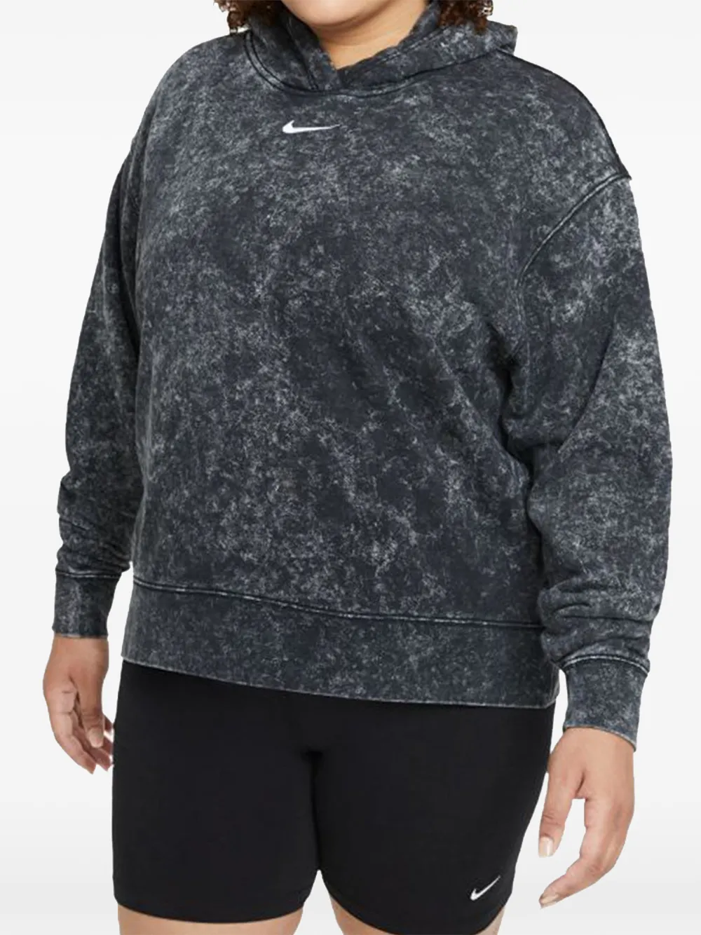 Nike washed fleece hoodie - Schwarz