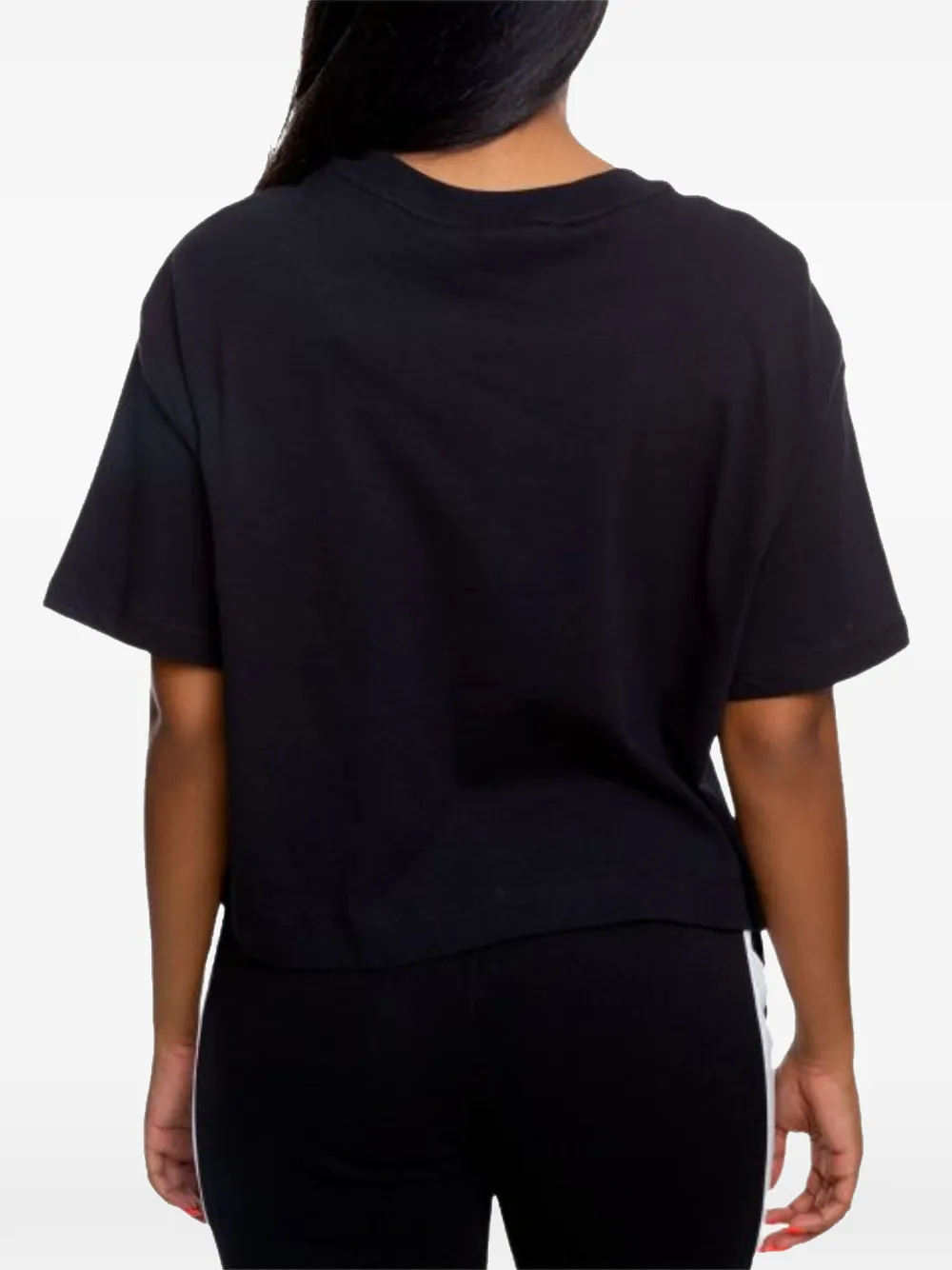 Nike Cropped T-shirt met logoprint Zwart