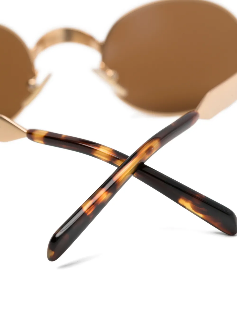 Miu Eyewear Zonnebril met ovalen montuur Goud