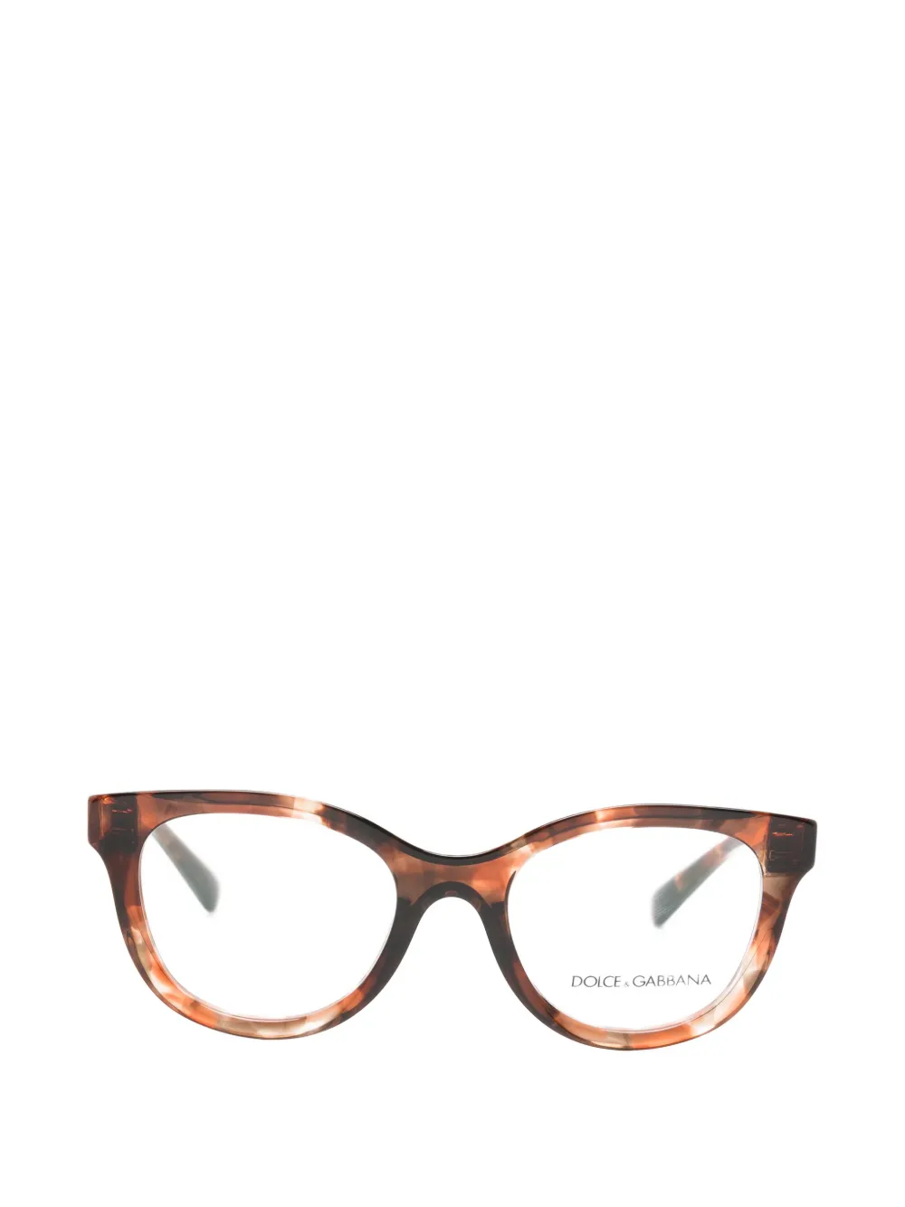 Dolce & Gabbana Eyewear tortoiseshell-effect cat-eye glasses - Marrone
