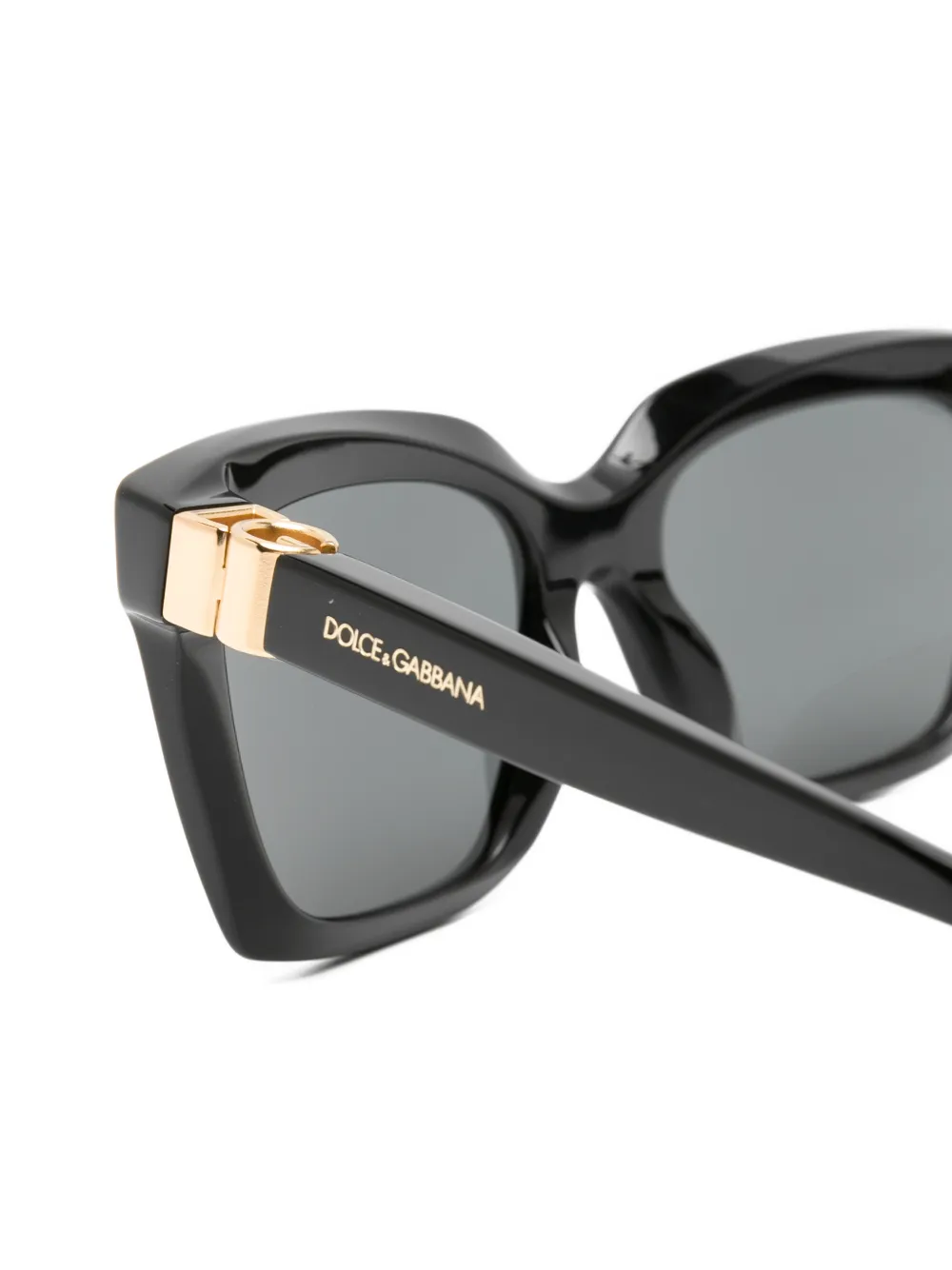 Dolce & Gabbana Eyewear Zonnebril met vierkant montuur en logoplakkaat Zwart