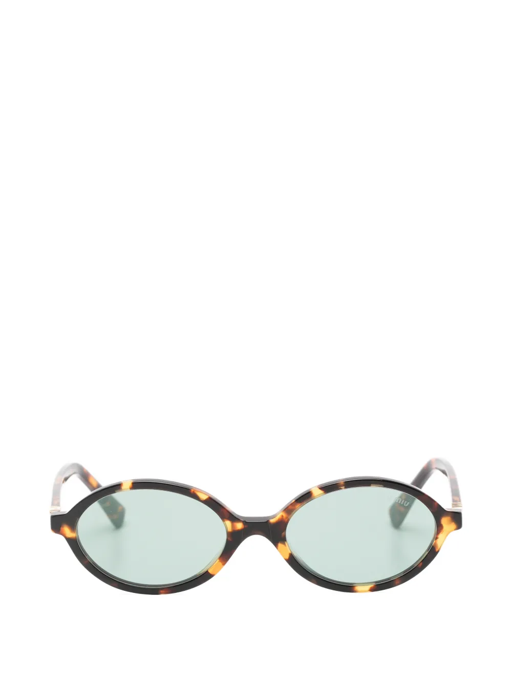 Miu Miu Eyewear tortoiseshell-pattern oval-frame sunglasses - Marrone