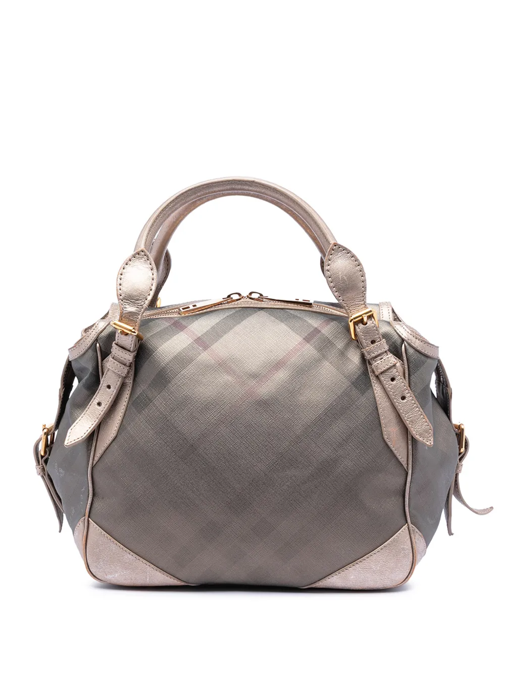 Burberry Pre-Owned 2000-2017 Smoke Check Coated Canvas Oakford handbag - Gold