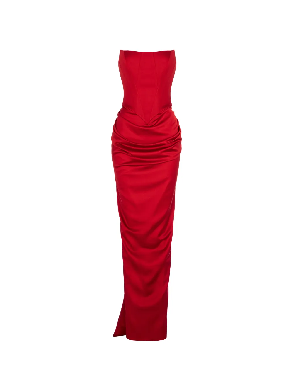 V:PM ATELIER Flavia corset-style draped maxi dress - Rosso