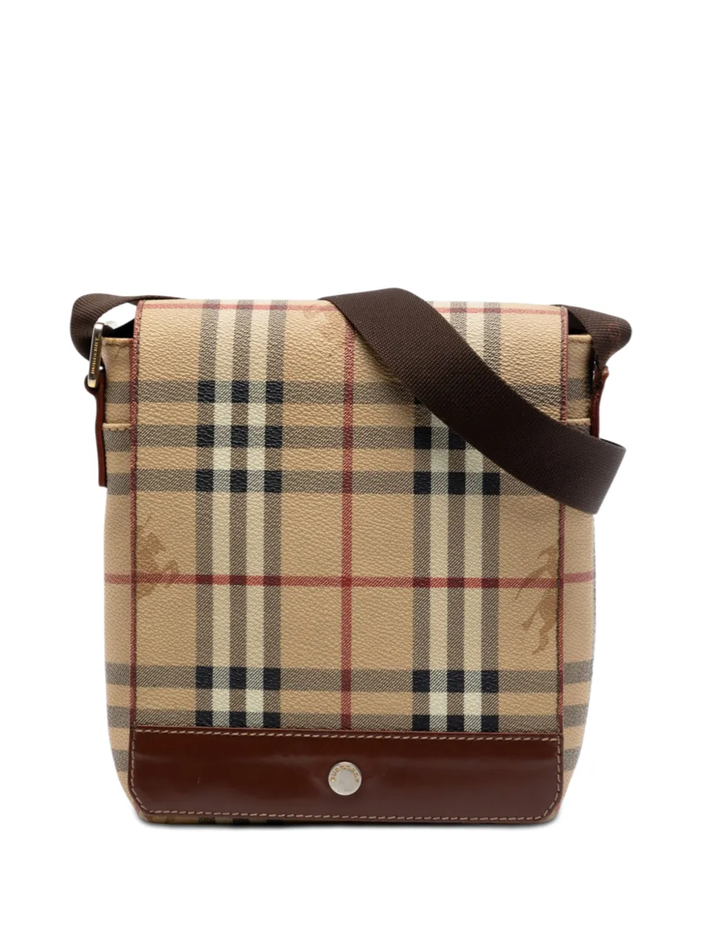 Burberry Pre-Owned 2000-2017 Haymarket Check Coated Canvas Flap crossbody bag - Toni neutri