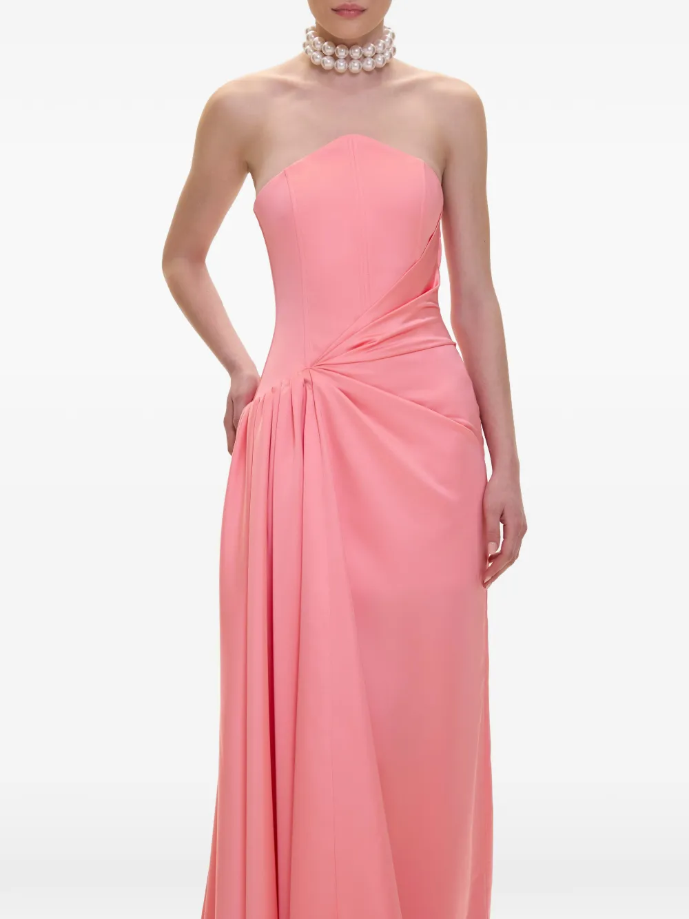 V:PM ATELIER Kira strapless maxi-jurk met gedrapeerd detail Roze