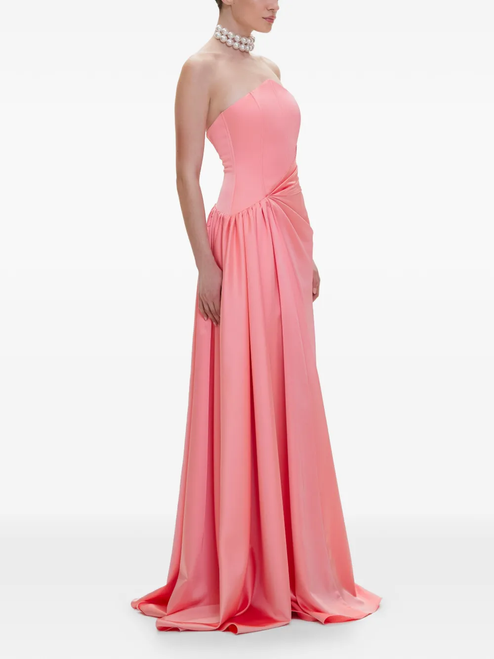 V:PM ATELIER Kira strapless maxi-jurk met gedrapeerd detail Roze