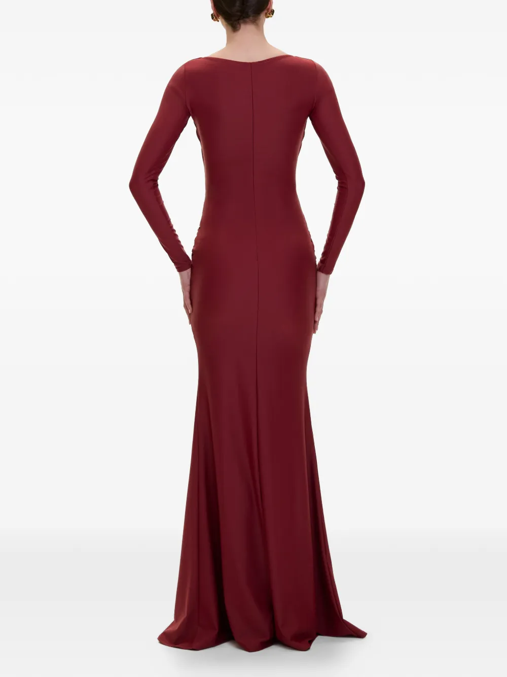 V:PM ATELIER Delia maxi-jurk met gesmockt detail Rood