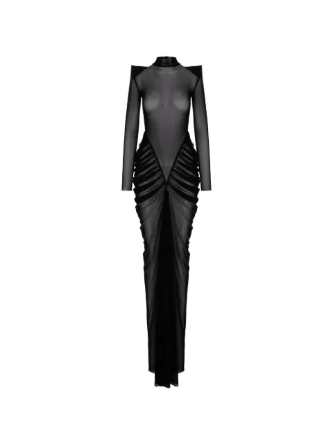 V:PM ATELIER Stella sheer ruched-detail maxi dress