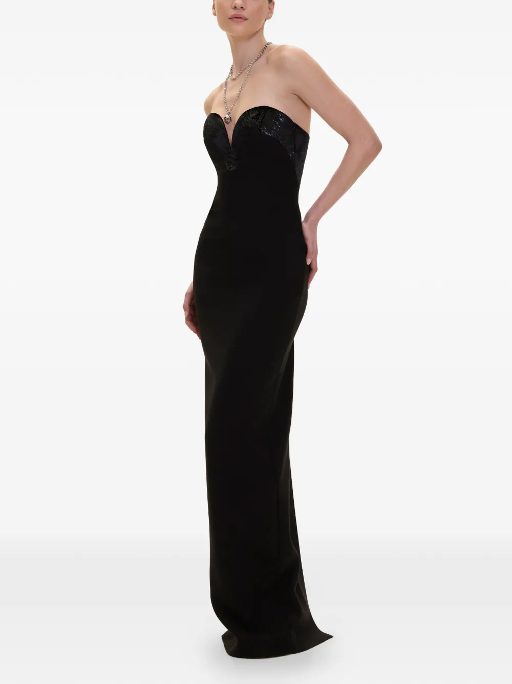 V:PM ATELIER Sindel maxi-jurk met cape Zwart