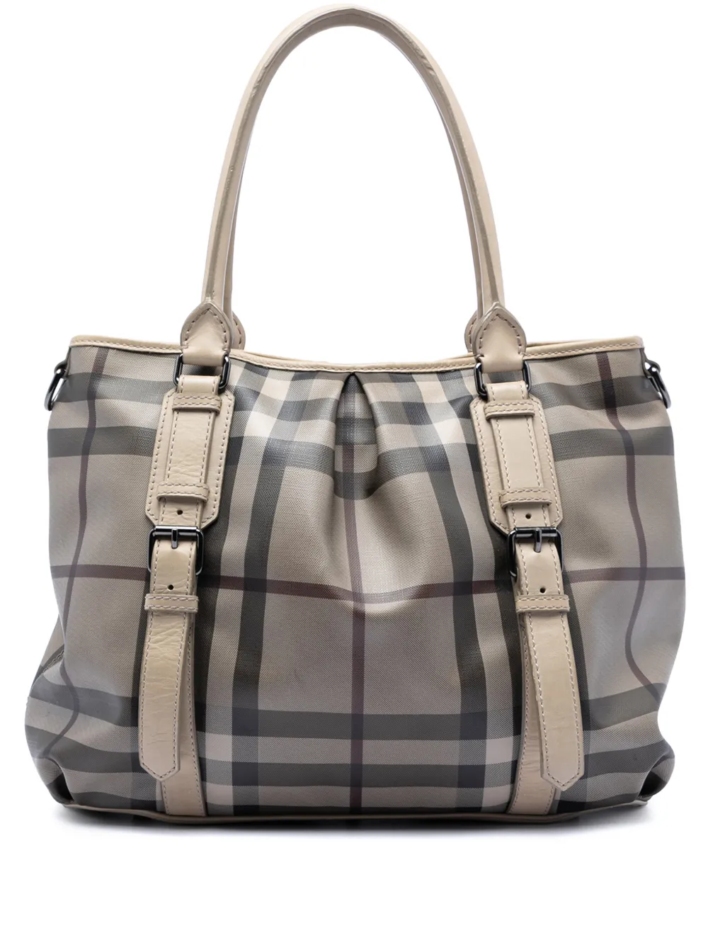Burberry Pre-Owned 2000-2017 Smoke Check Coated Canvas Northfield satchel - Grigio