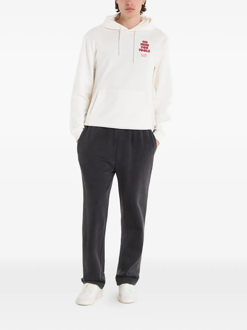 Ea7 Emporio Armani Hoodie met print Beige