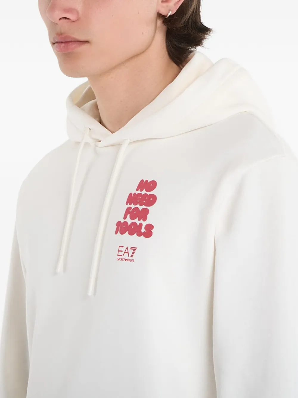Ea7 Emporio Armani Hoodie met print Beige