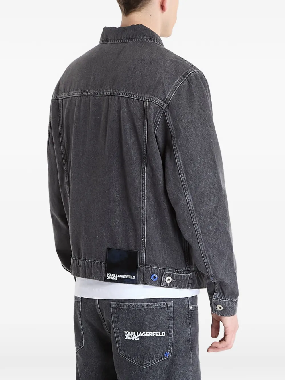 Karl Lagerfeld Jeans Denim jack met logopatch Grijs