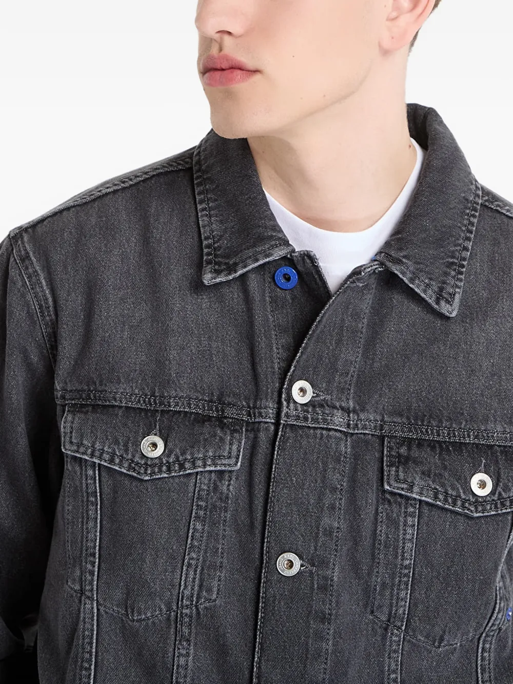Karl Lagerfeld Jeans Denim jack met logopatch Grijs