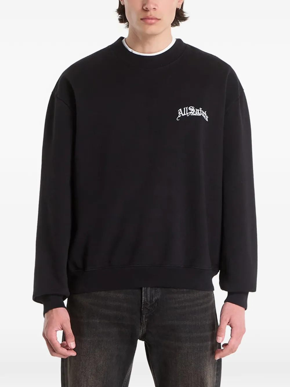 AllSaints logo-print sweater - Schwarz