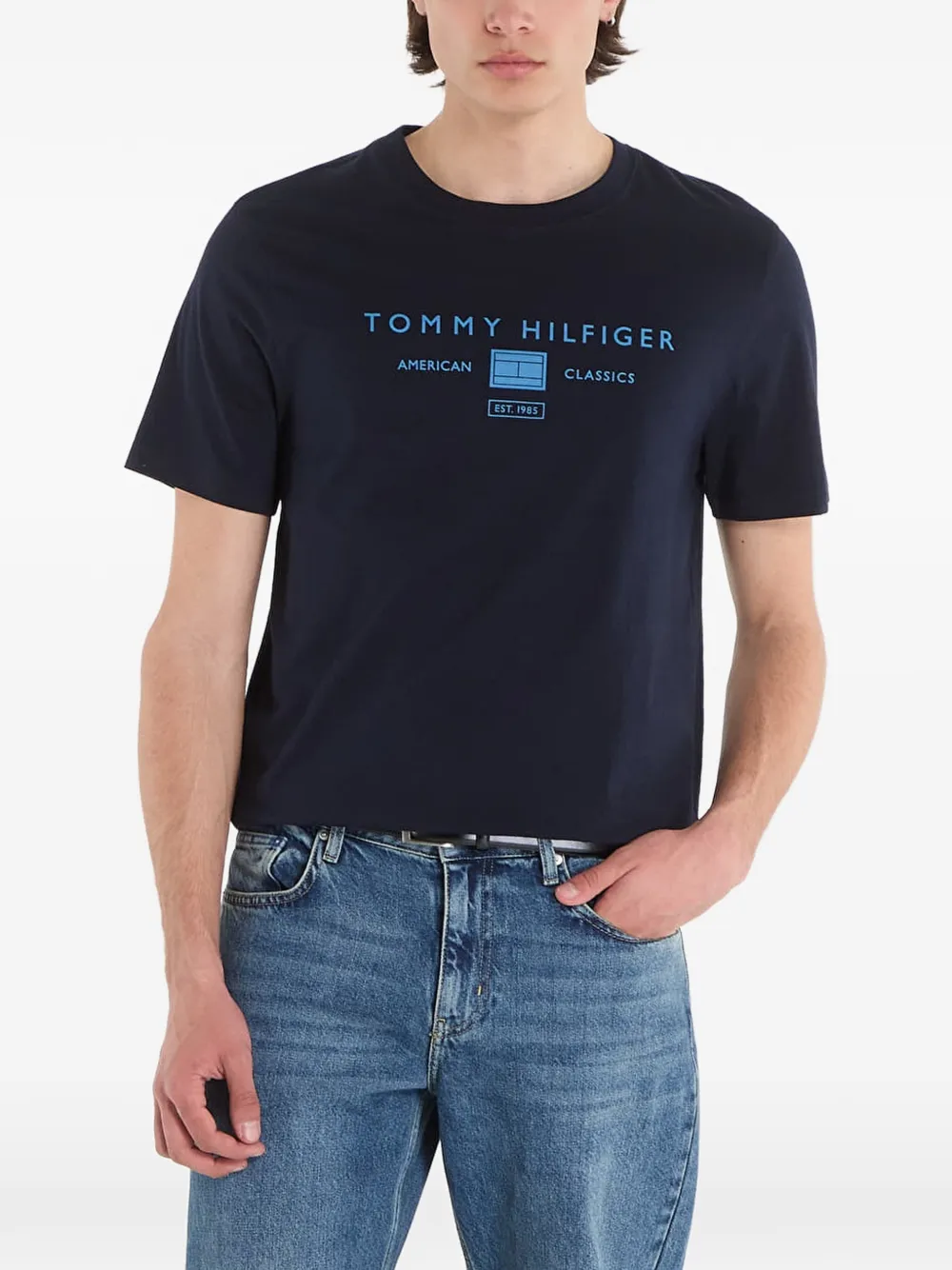 Tommy Hilfiger logo-print cotton T-shirt - Blu