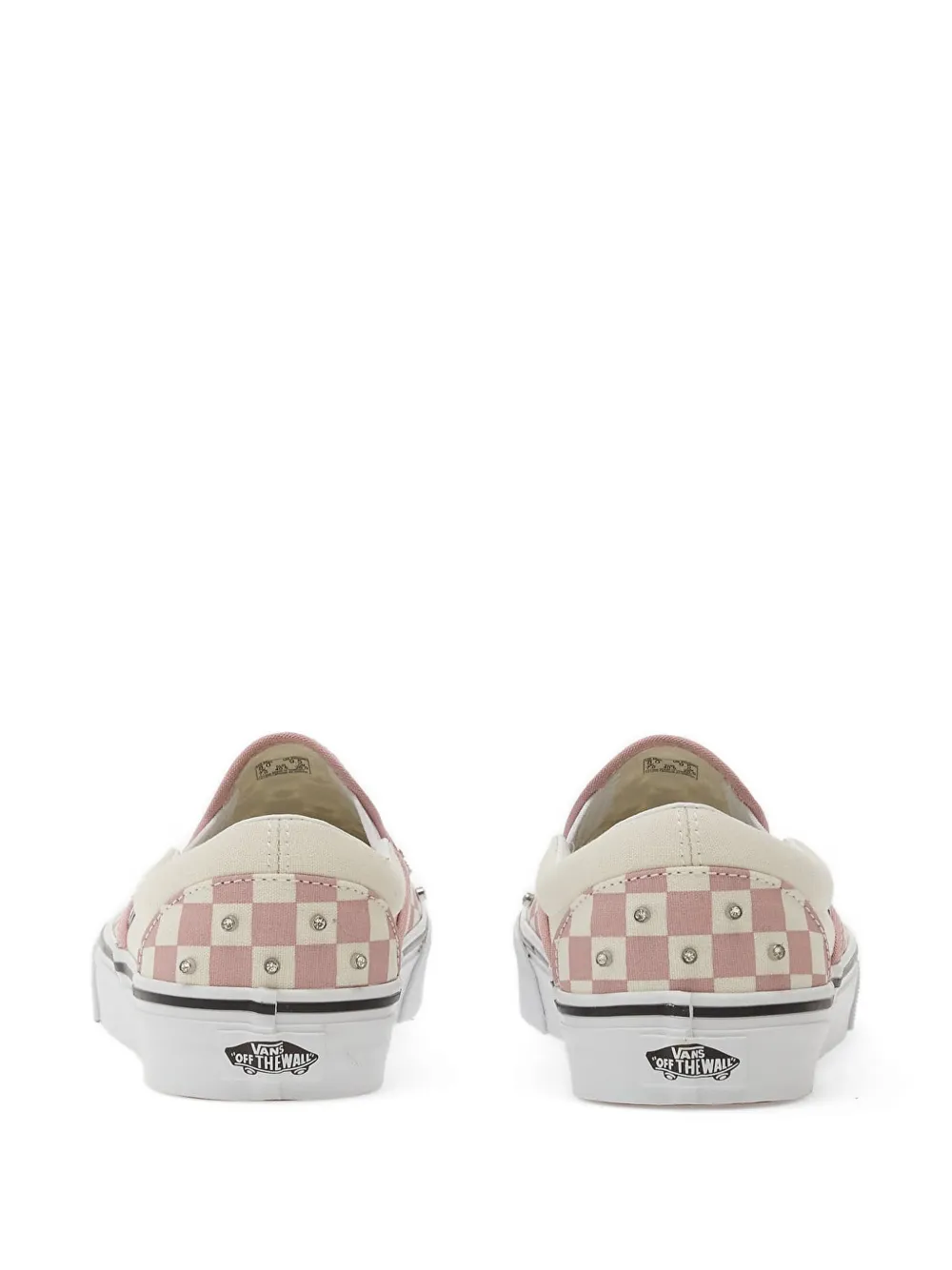 Vans Classic checkerboard stud-embellished slip-on sneakers Roze