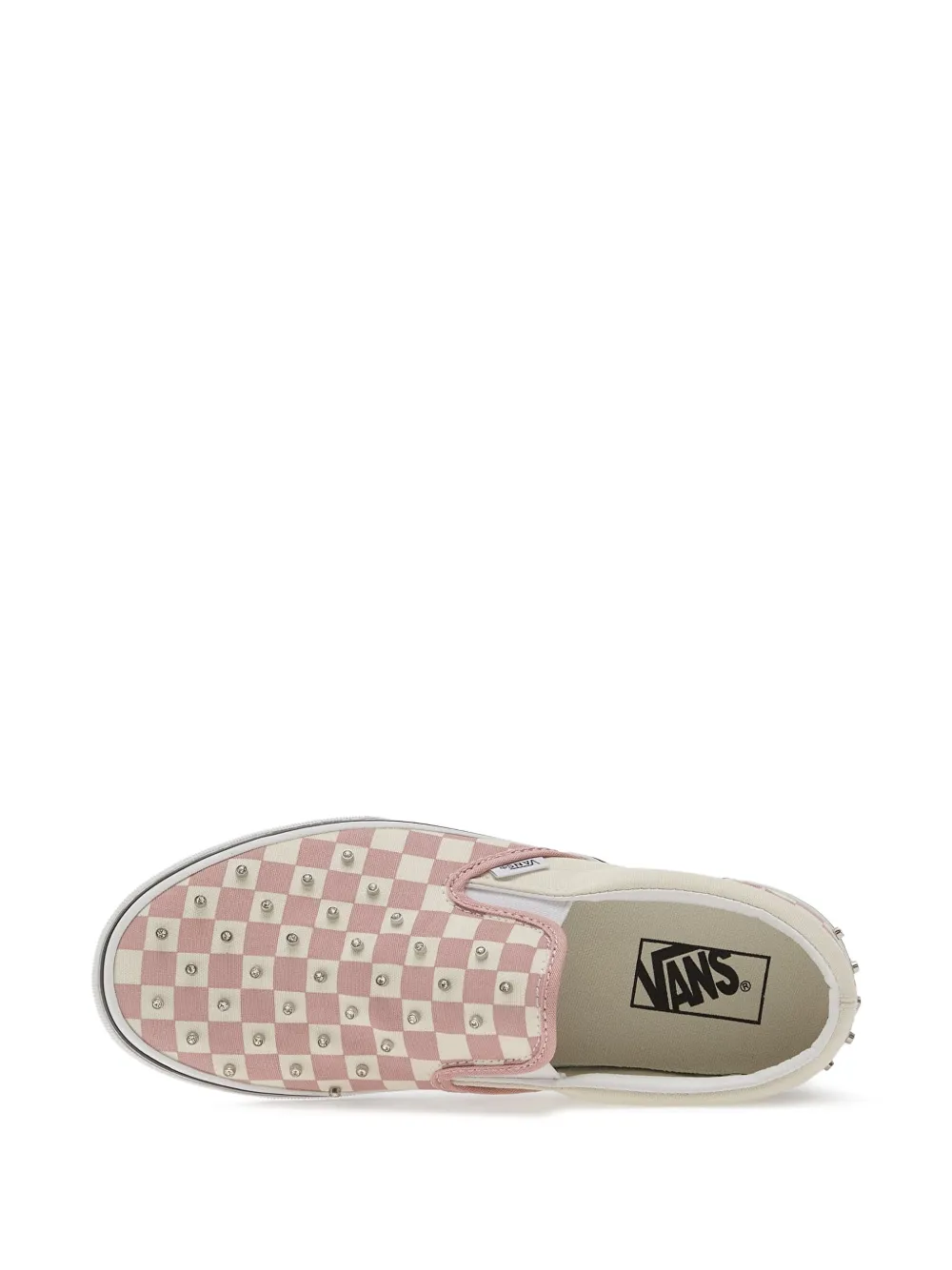 Vans Classic checkerboard stud-embellished slip-on sneakers Roze